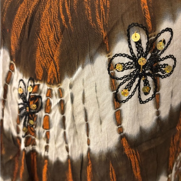 Vintage Jessica Taylor brown floral bohemian flowy tank size L - Picture 12 of 14